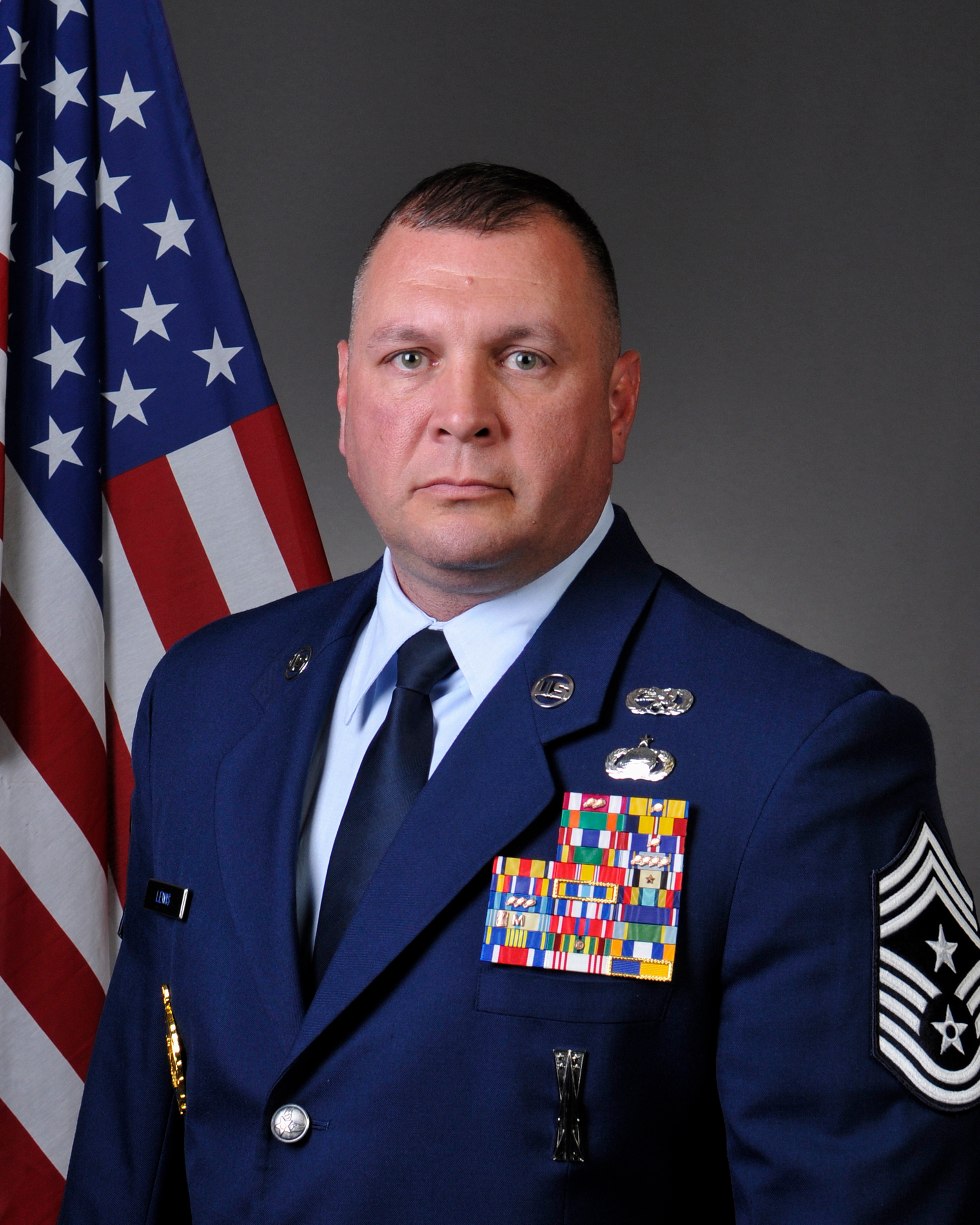 Chief Master Sgt. Joseph Lewis, 122nd Fighter Wing command chief.
